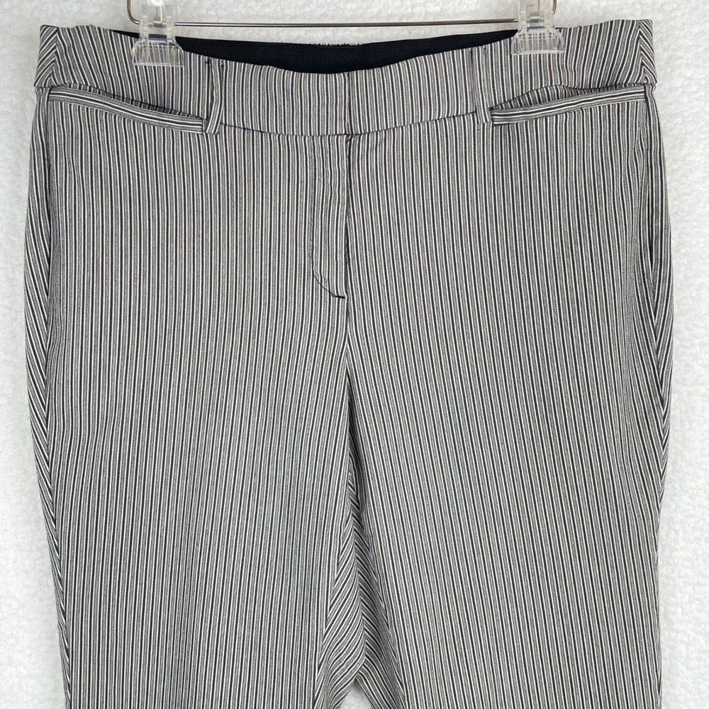 Lane Bryant Black White Striped Tapered Dress Pants Plus Size‎ 18 Elastic Waist